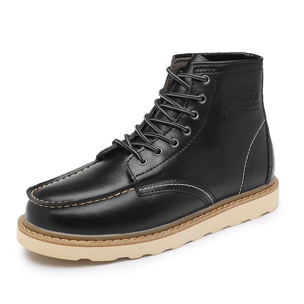 Autumn Winter Martin Genuine British Men's Ankle Trendy Work High-top Korean Style Fashion Leather Boots_vogvips.com