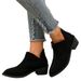 Women Ankle Boots Autumn Winter Short Boots Leopard Print Plus Size Women Celsea Boots British Style Solid Color Pointed Toe C Asual Back Zipper_vogvips.com