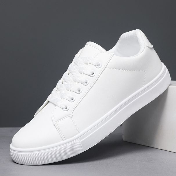 2026 Summer New 's White Sneakers Korean Style Fashionable Casual Trendy Versatile Large Size Soft Leather Shoes For_vogvips.com