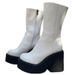 New Winter Platform Round Toe Side Zipper 40-43 Low-Top Punk Women's Boots_vogvips.com