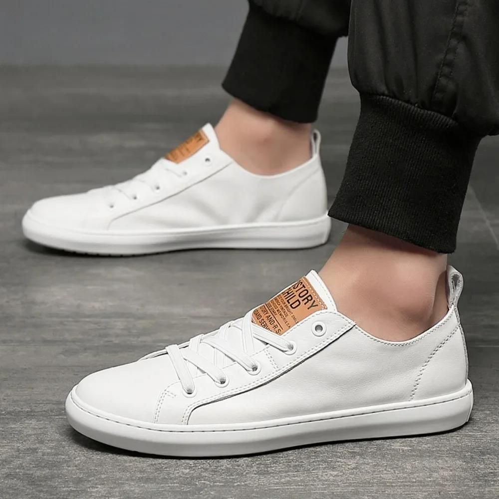 Casual Men's Shoes 2024 New Low Cut Men's Casual Shoes Breathable Leather Board Shoes Men Leather Original Designer Loafers Men_vogvips.com