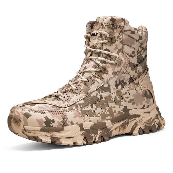 Men High-top Boots Men Outdoor Anti-slip Ankle Boots Comfortable Shoes Men Wear-resistant Thick-soled Casual Hiking Shoes Men_vogvips.com