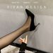 MTX Student Etiquette High Heels 2025 Spring New Mid-Heel Black Suede Professional Work Shoes For Women_vogvips.com
