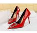 BIGTREE Shoes Nude Women Pumps Patent Leather High Heels Ladies Shoes Metal Rhinestone Luxury Stilettos Heels Party Shoes Women_vogvips.com