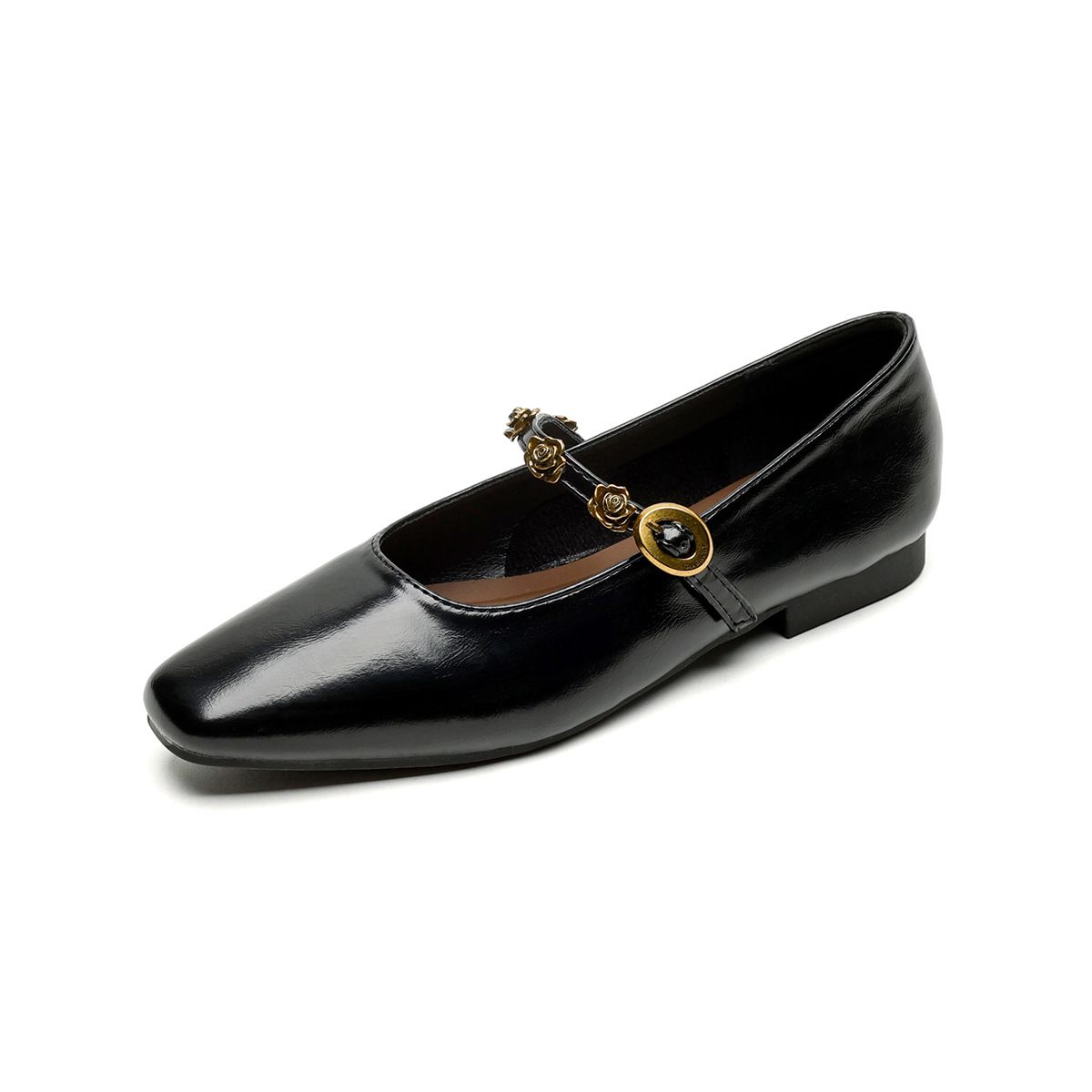 French Retro Single Shoes Women's Flat Camellia Light Mouth Soft Sole With Mary Jane Shoes_vogvips.com