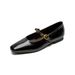 Weiwei Lady 821-3 French Retro Women's Flat With Camellia Design, Shallow Mouth, Soft Sole, Single Strap Mary Jane Shoes_vogvips.com