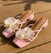 Women's Shoes Thai Niche Flower Women's Spring And Summer Comfortable Square Head Open Toe Thick Heel Outdoor Half Slip High Heels Holiday Sandals_vogvips.com