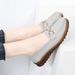 Cross-Border Genuine Leather Loafers For Women, Spring And Autumn New Style, Flat Versatile Soft Sole, Pregnant Women_vogvips.com