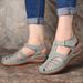 2022 New Cross-Border Large Size Closed-Toe Hollow One-Strap Wedge Roman Style Women's Sandals_vogvips.com