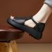 Platform Sandals Women's Skirt Soft Leather Open-toed Roman Sandals Women's Soft-soled Beach Sandals_vogvips.com