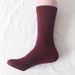 Vertical calf socks mid-height socks autumn and winter cotton socks solid color stockings for women_vogvips.com