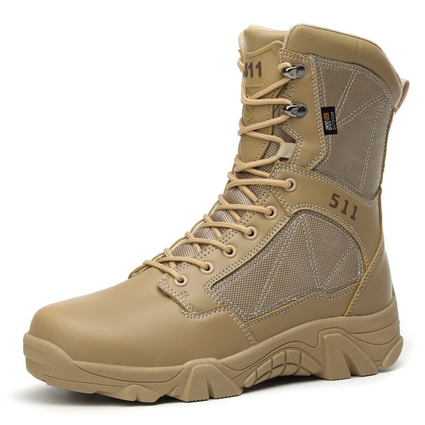 Outdoor High-top Boots Men Anti-slip Shock-absorbing Thick-soled Ankle Boots Men Durable Comfortable Breathable Casual Shoes Men_vogvips.com