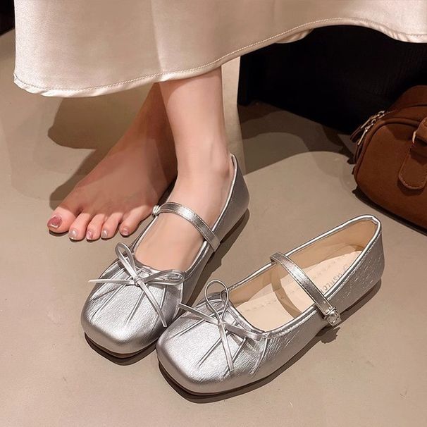 French-style Fairy Low-cut Mary Jane For Women, 2025 Autumn New Versatile Bow Strap Soft-soled Single Shoes_vogvips.com