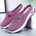 Women's Shoes Casual Shoes Breathable Bag Head Half Drag One Pedal Lazy Shoes Mesh Flying Woven Shoes Soft Sole Single Shoes_vogvips.com