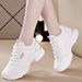 Korean-style New Dad Sneakers For Women, 2026 Spring, Student Running Sports Casual Shoes, Breathable Leather, Street_vogvips.com
