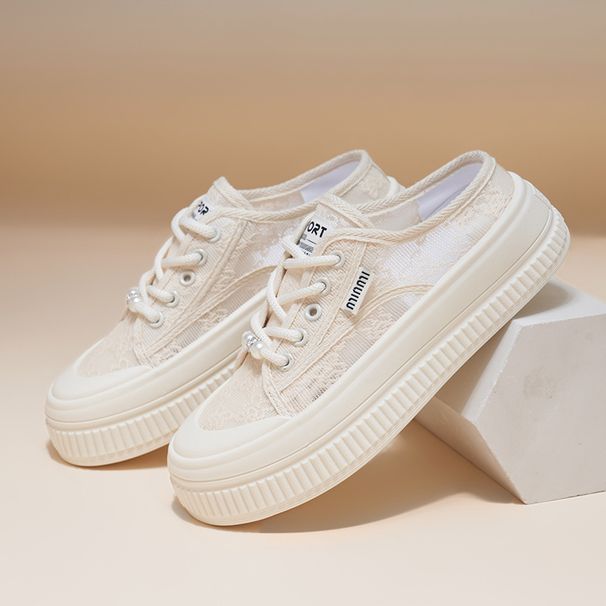 Hollow White Shoes Student Platform Women's Shoes Versatile Casual Sandals_vogvips.com