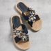 Women's Shoes New Summer One Line Women's Slippers Rope Bottom Solid Color Fashion Trend Indoor And Outdoor Six Small Flower Slippers_vogvips.com