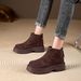 Platform Short 2024 Winter New Fashion Fleece-Lined Warm Versatile Soft Sole Suede Women's Boots 716_vogvips.com