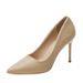 MTX 555-8 Nude High Heels Women Thin Heel 2025 Spring Summer French Style Soft Leather Pointed Toe Elegant Professional Work_vogvips.com