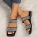European And American Foreign Trade Large-size Rhinestone Flat Women, Square-toed Lightweight Beach Sandals For Outdoor_vogvips.com