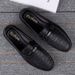 Top Layer Cowhide Leather Shoes British Style Black Soft Sole Slip-On Men's Loafers Breathable Lightweight_vogvips.com