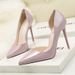 1132-3 Style Fashionable Minimalist Slim High Heels, Shallow Mouth, Pointy Hollow Out, Sexy And Slimming OL Professional_vogvips.com