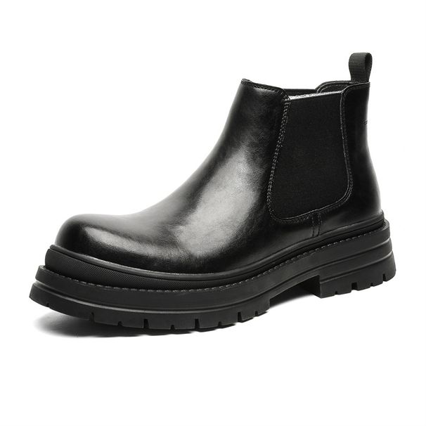 Thick-soled Heightening Chelsea Boots Overalls Short Boots Retro Tooling Boots_vogvips.com