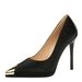 High Heels Women's Thin Heels Metal Pointed Toes One Pedal Women's Shoes Super High Heels_vogvips.com