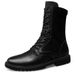 Men's High Boots High Top Thermal Cotton Shoes Outdoor Tooling Side Zipper Men's Boots_vogvips.com