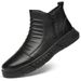 Men's Shoes Large Size First Layer Foot Cover Round Head Medium Tube Velvet Middle Help Casual Boots_vogvips.com