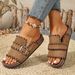 2026 New Summer Women's Casual Non-slip Wear-resistant Open-toe Slipper Fashionable Leopard Print Decorative Large Size_vogvips.com