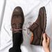 Large Size 46 Brogue British Style Lace-up Men's Breathable Casual Business Leather Shoes_vogvips.com