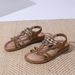 Women's Flat Sandals Women's Fashion Bohemian Sandals Women's Casual New Beaded Rhinestones Large Size Round Head Flat Beach Shoes_vogvips.com