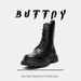 Skinny Short Boots Retro Tooling Boots Thick-soled Heightening Martin Boots Lace-up Men's Boots_vogvips.com