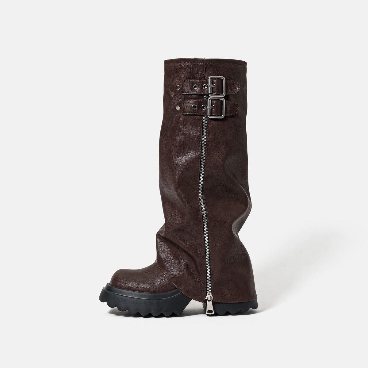 Hot Girl Thick-Soled Slouchy Booties For Women 2025 New Small Size Over-the-Knee Side Zipper High Tube Riding Boots_vogvips.com