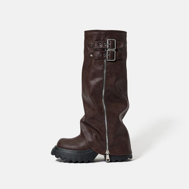 Hot Girl Thick-Soled Slouchy Booties For Women 2025 New Small Size Over-the-Knee Side Zipper High Tube Riding Boots_vogvips.com
