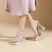 111- 3 Waterproof Transparent Cross-Strap High-Heel For Women, New Fashion Open-Toe Square-Toed Crystal Sandals_vogvips.com