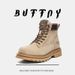 Men's Classic Leather Platform Martin Boots With Anti-Slip Sole, Retro Lace-Up Design For Outdoor & Casual Wear (Sand, Camel, Coffee)_vogvips.com