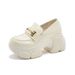 British Style Loafers Women, Black Thick-Soled Leather Shoes, Spring 2025 New Versatile Slip-On Flats With Hidden Wedge_vogvips.com