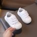 Children's Casual Canvas Soft Sole Sneakers Low Top Spring Autumn Velcro White Boys Girls Single Walking Shoes_vogvips.com