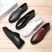 Euro Step 2025 New Leather Korean Style Fashion Carved Brogue Casual Lace-up Versatile Shoes A310-M_vogvips.com