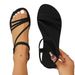 Summer New Women's Flat With Cross Straps, Large Size Sandals_vogvips.com
