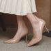 MTX Nude High Heels Stiletto 2025 New Spring Autumn French Pointed Toe Shallow Mouth Versatile Formal Professional Elegant_vogvips.com