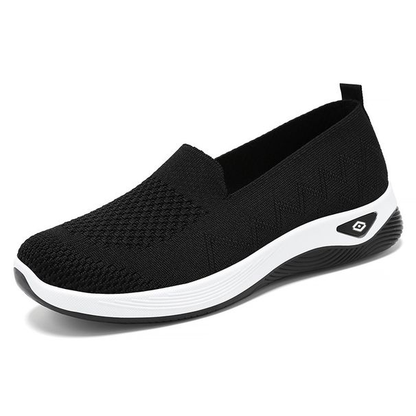 Women's Shoes Fly-woven Breathable Casual Shoes One-pedal Mother Shoes Old Beijing Cloth Shoes Flat-soled Single Shoes_vogvips.com
