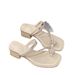 Elegant Rhinestone Women, Suitable For Outdoor Wear In Summer 2026, New Style To Match Skirts, Fashionable Chunky Heel,_vogvips.com