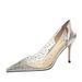 7818-1 Korean-style Fashionable Sexy Nightclub High-heeled Shoes With Thin Heels, Shallow Cut, Pointed Toe, Transparent_vogvips.com
