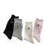 Women's Sweet Lace-Trimmed Crew Socks – Bow Embroidery & Diamond Mesh Design – Soft Cotton & Breathable Fit – Casual & Feminine Style_vogvips.com