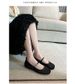 Ballet-style Fishnet Mary Jane For Women, 2025 Summer New Model, Hollowed-out, Breathable, Soft-soled, Round-toed,_vogvips.com