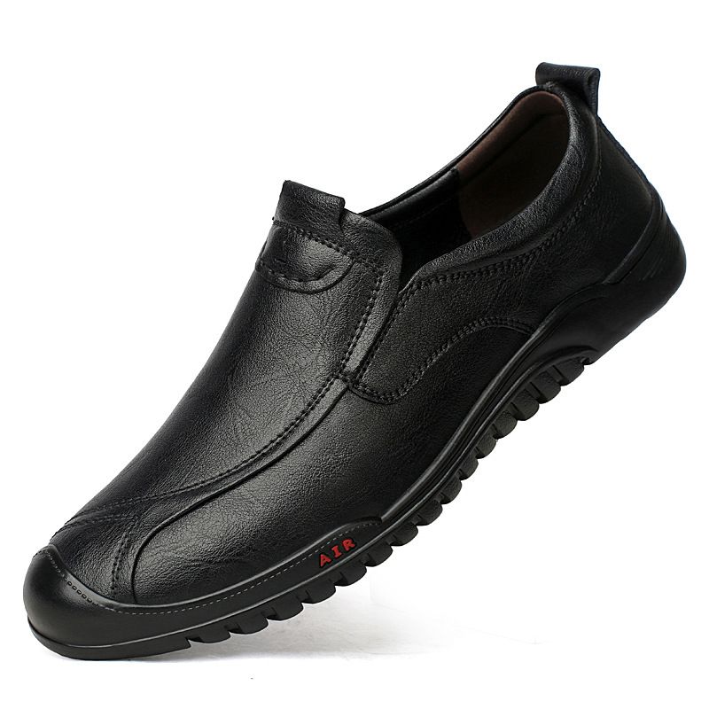 Large Size Loafers Men's Casual Two Wear Beanie Shoes Work Leather Shoes_vogvips.com