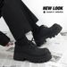 ShoeVault Thick-Soled Height-Increasing Derby For Men, New Matte Finish, Casual Black British Style Leather Shoes_vogvips.com